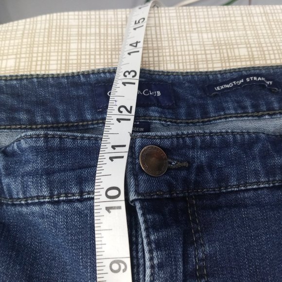 Charter Club Lexington Straight Jeans Women's Size 18 Faux-Pearl-Stud Tummy Pane - Picture 13 of 16